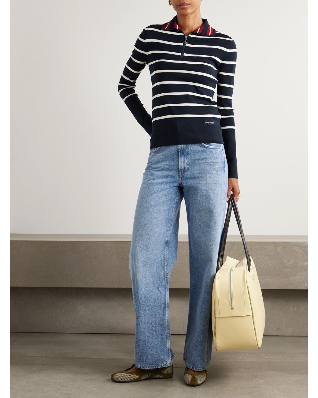 Moncler Blue Striped Wool Sweater