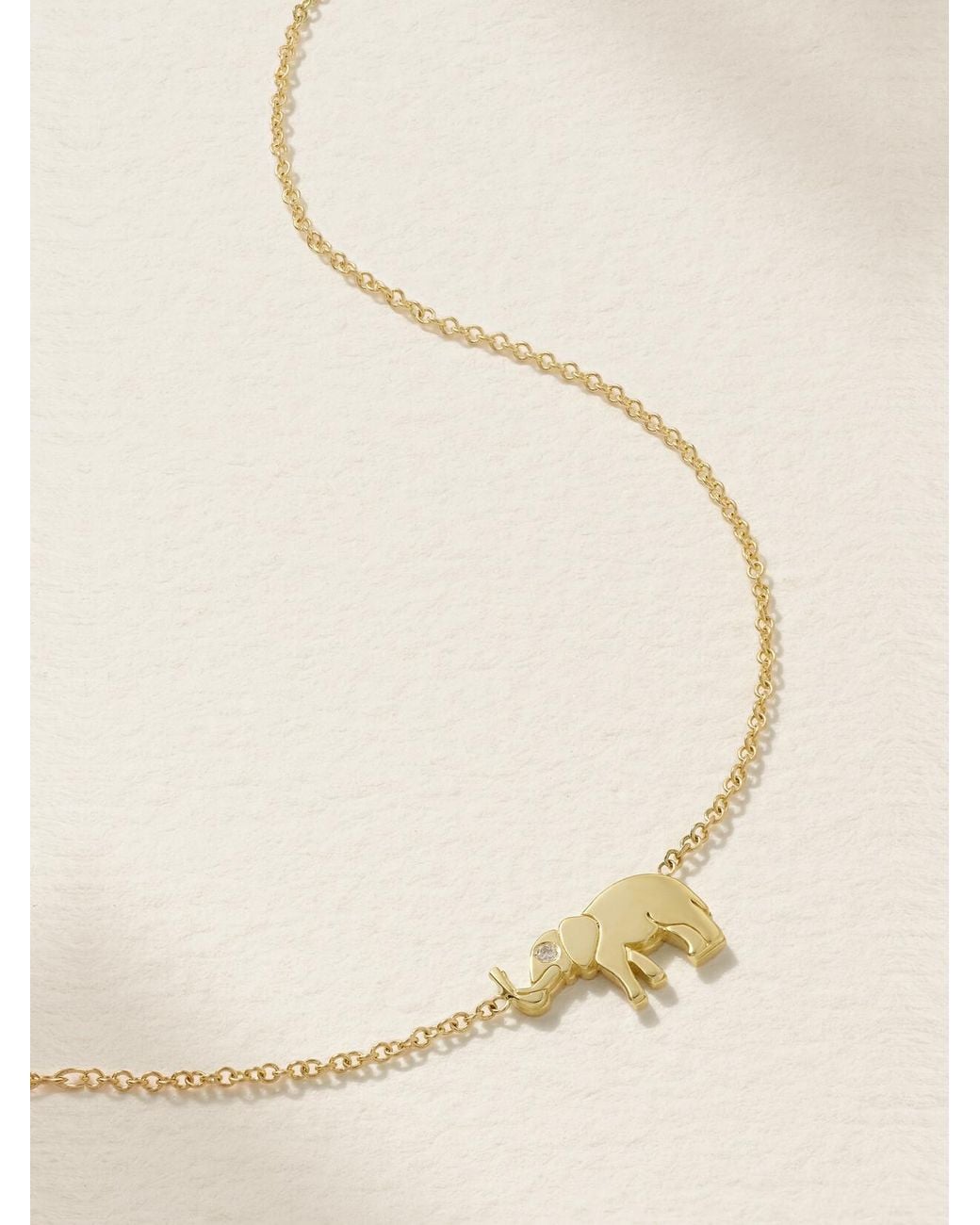 Jennifer Meyer Natural Mini Elephant 18-Karat Diamond Necklace