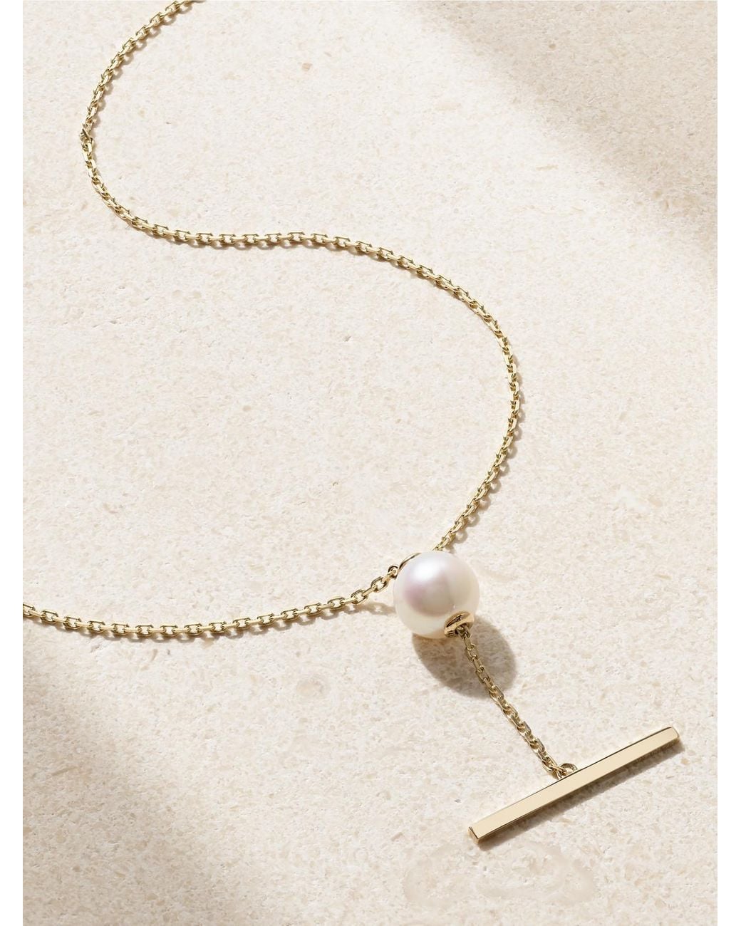Mizuki Natural 14-Karat Pearl Necklace