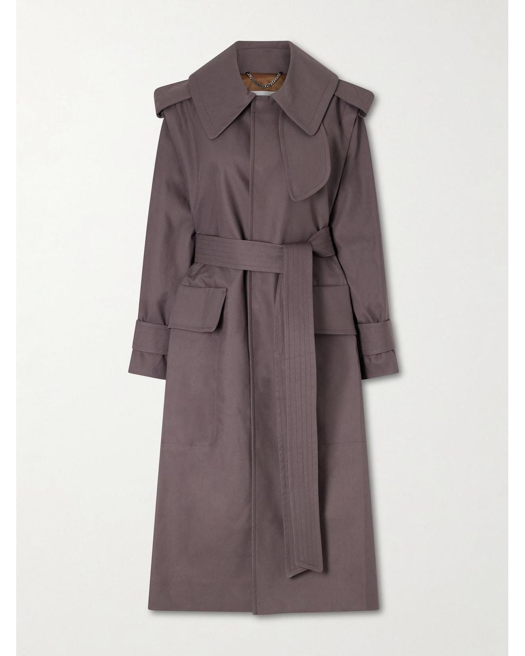 Victoria Beckham Brown Philippa Belted Cotton Trench Coat
