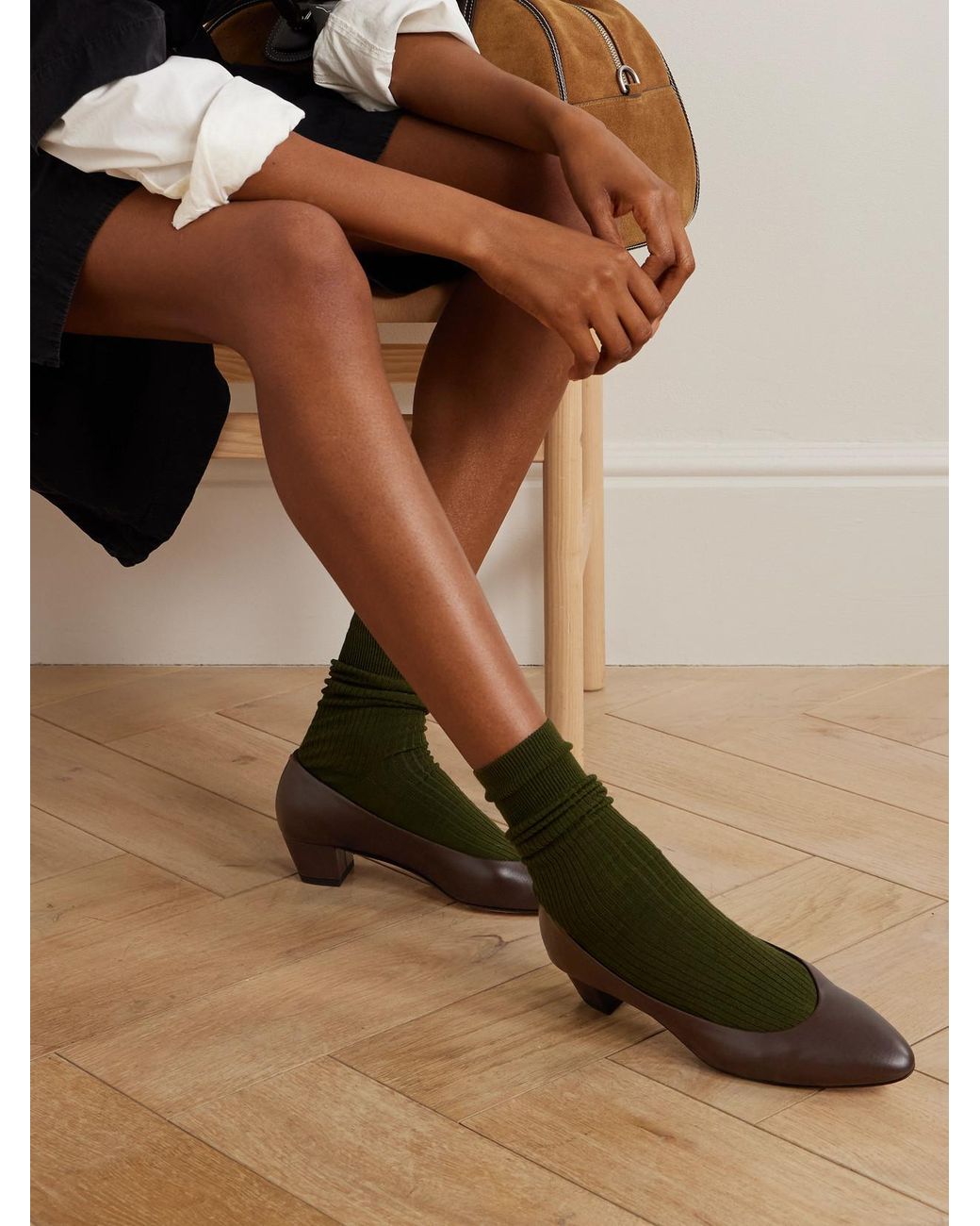Aeyde Brown Helia Leather Pumps