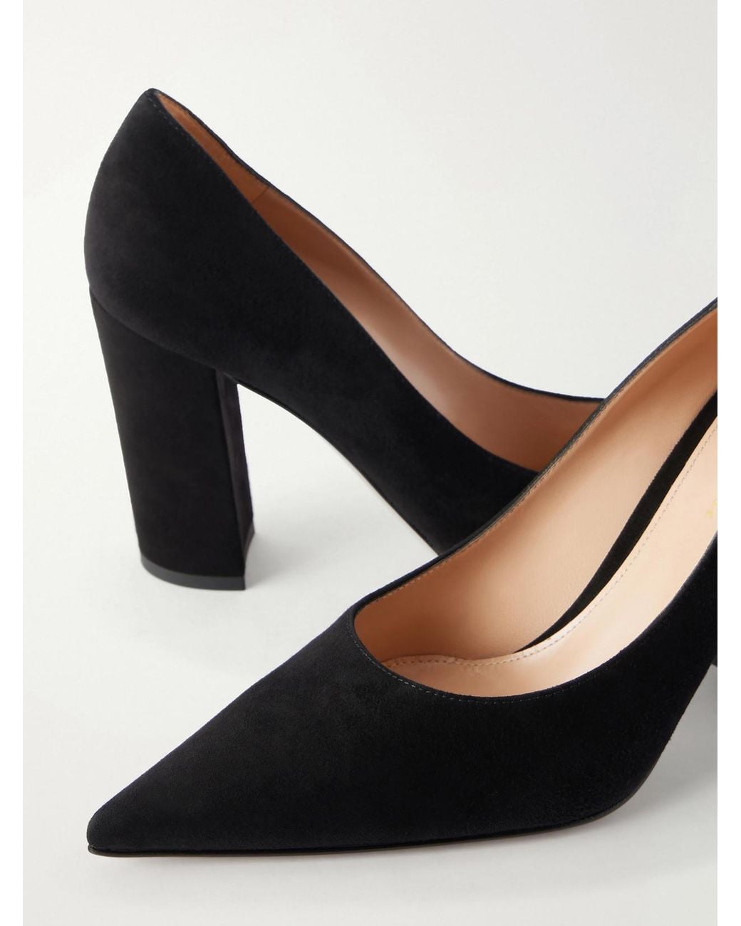 Gianvito Rossi Black Piper 85 Suede Pumps