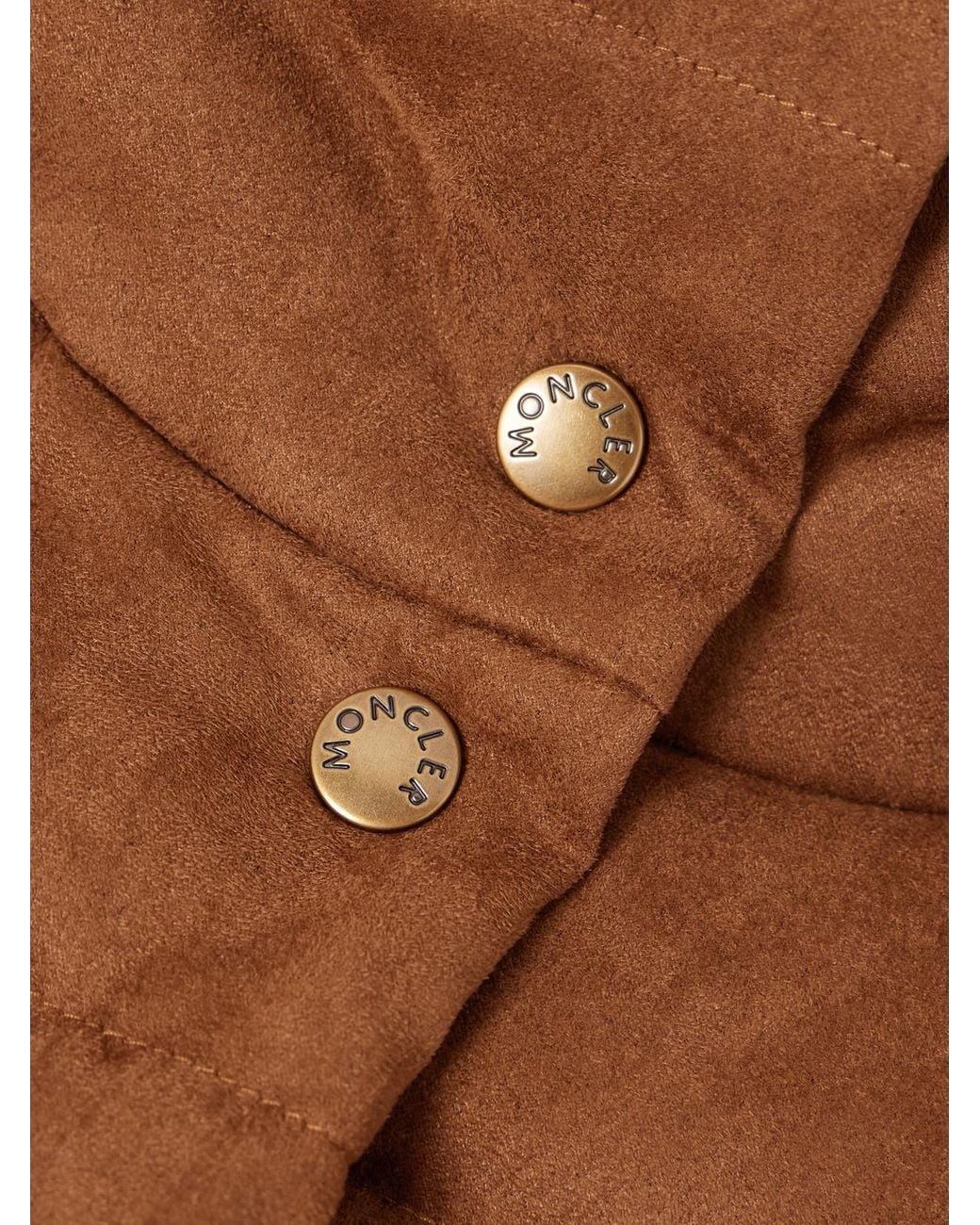 Moncler Brown Paterne Convertible Hooded Quilted Brushed-Moleskin Down Jacket