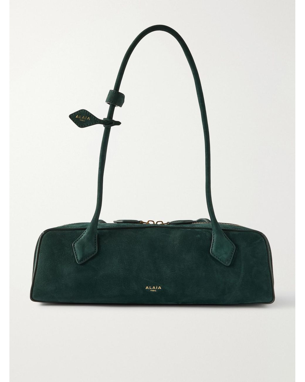 Alaïa Green Le Teckel Medium Nubuck Shoulder Bag