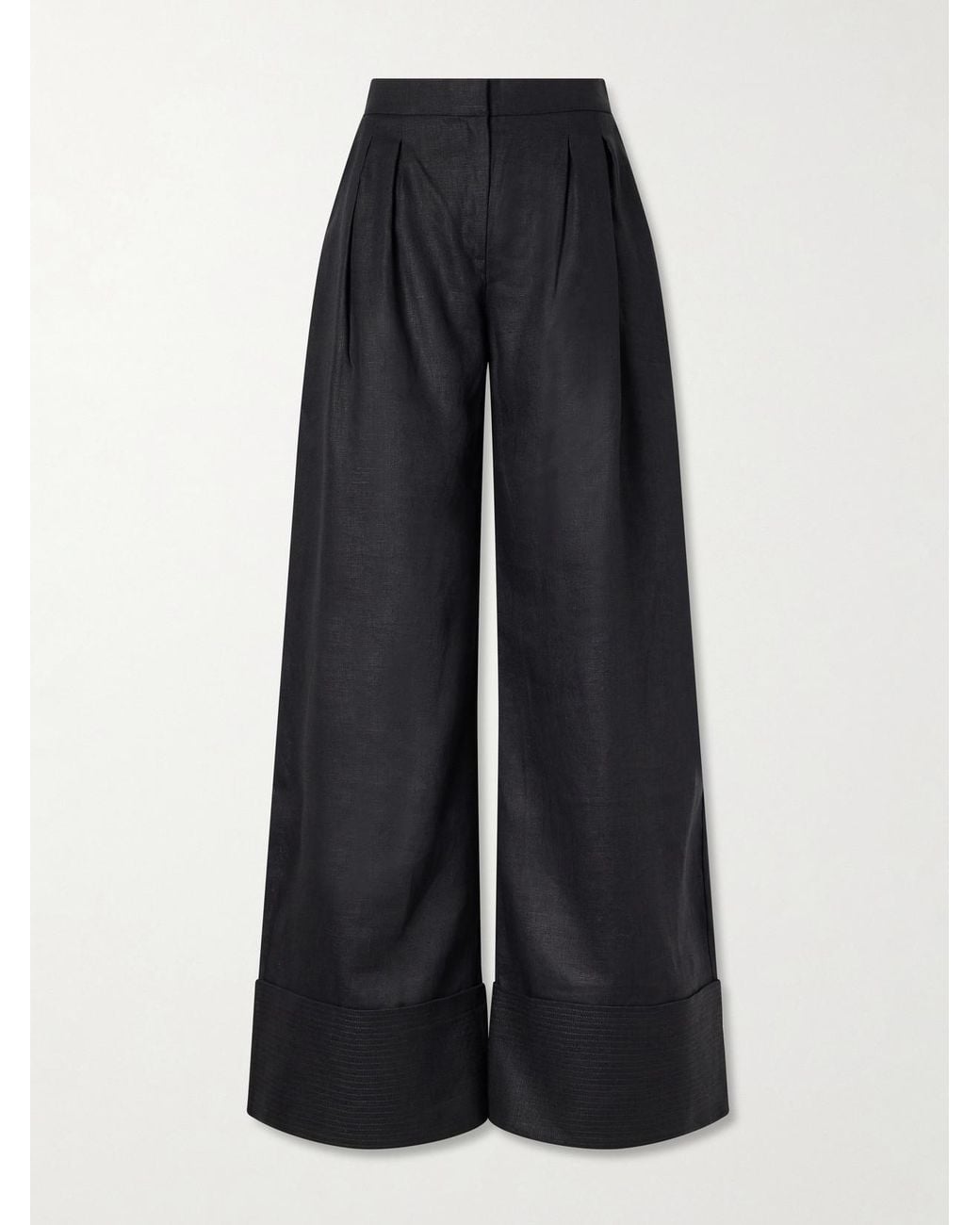 ANDRES OTALORA Blue La Promesa Linen Wide-Leg Pants