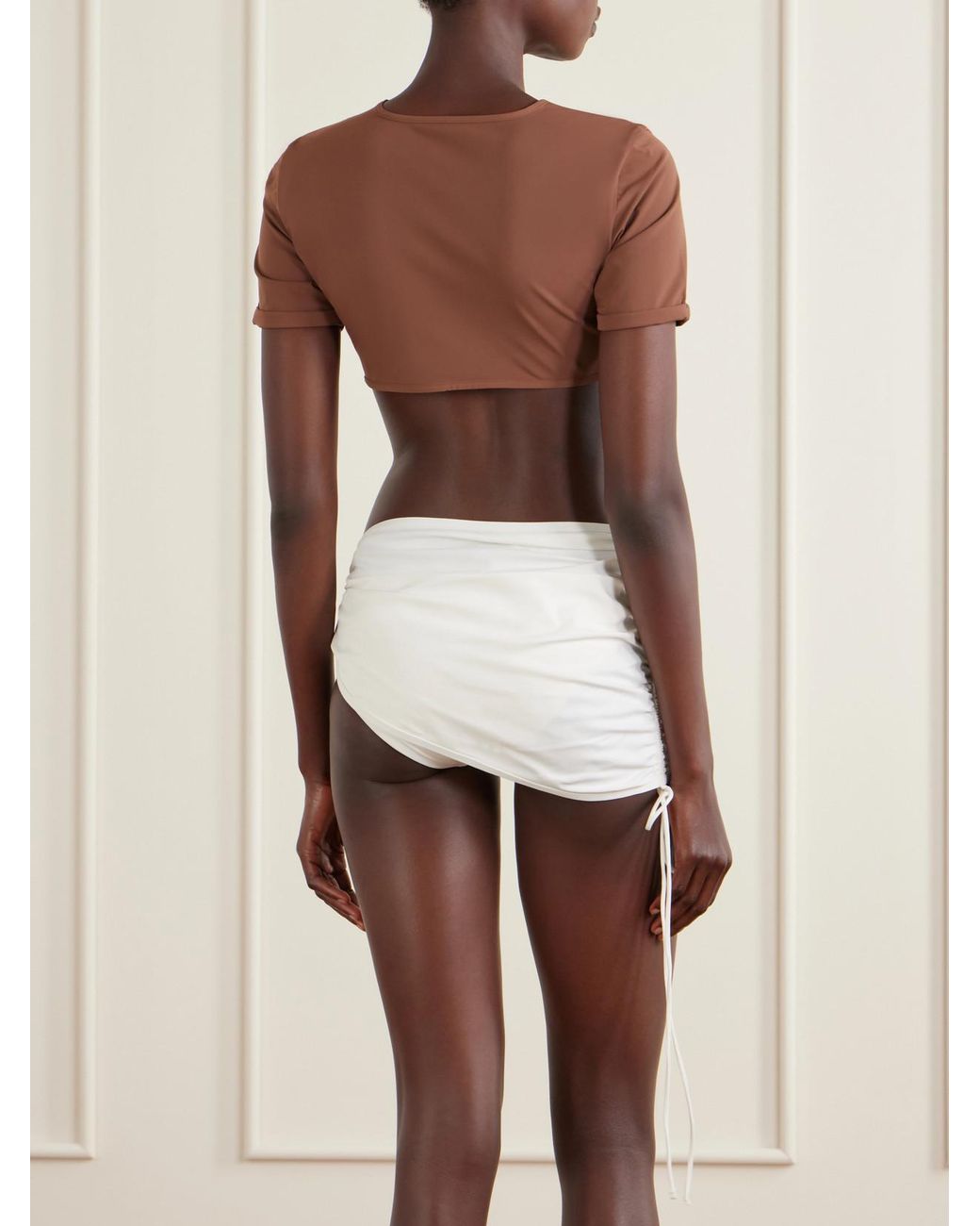 Christopher Esber Brown U Prong Tee Bikini Top