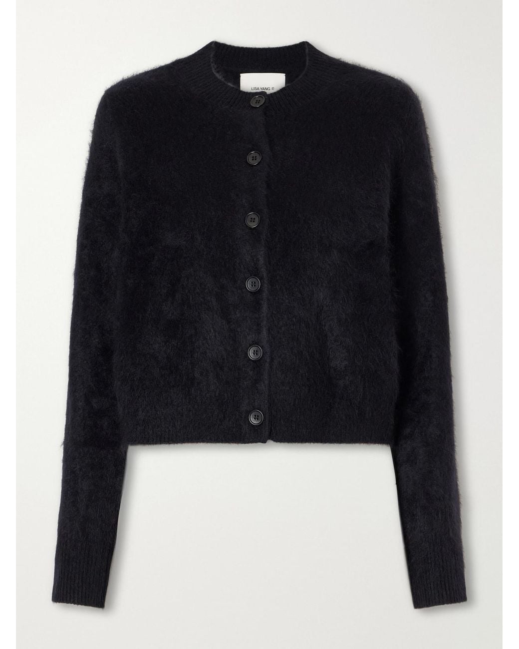Lisa Yang Black Azalea Brushed-Cashmere Cardigan