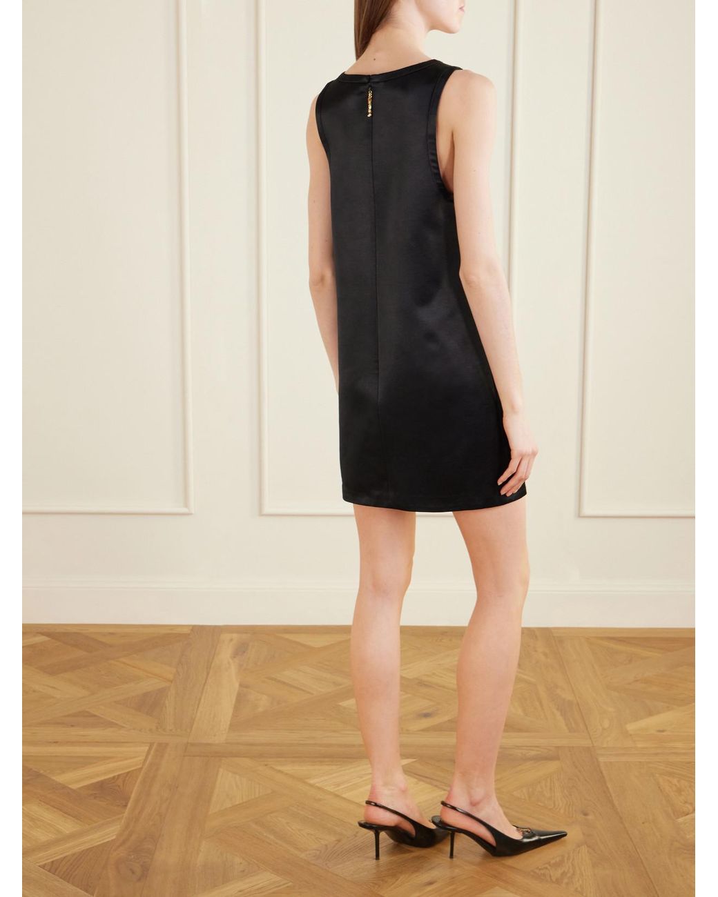 Saint Laurent Black Satin Mini Dress