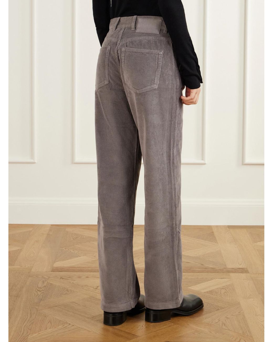 mfpen Brown Cotton-Corduroy Straight-Leg Pants