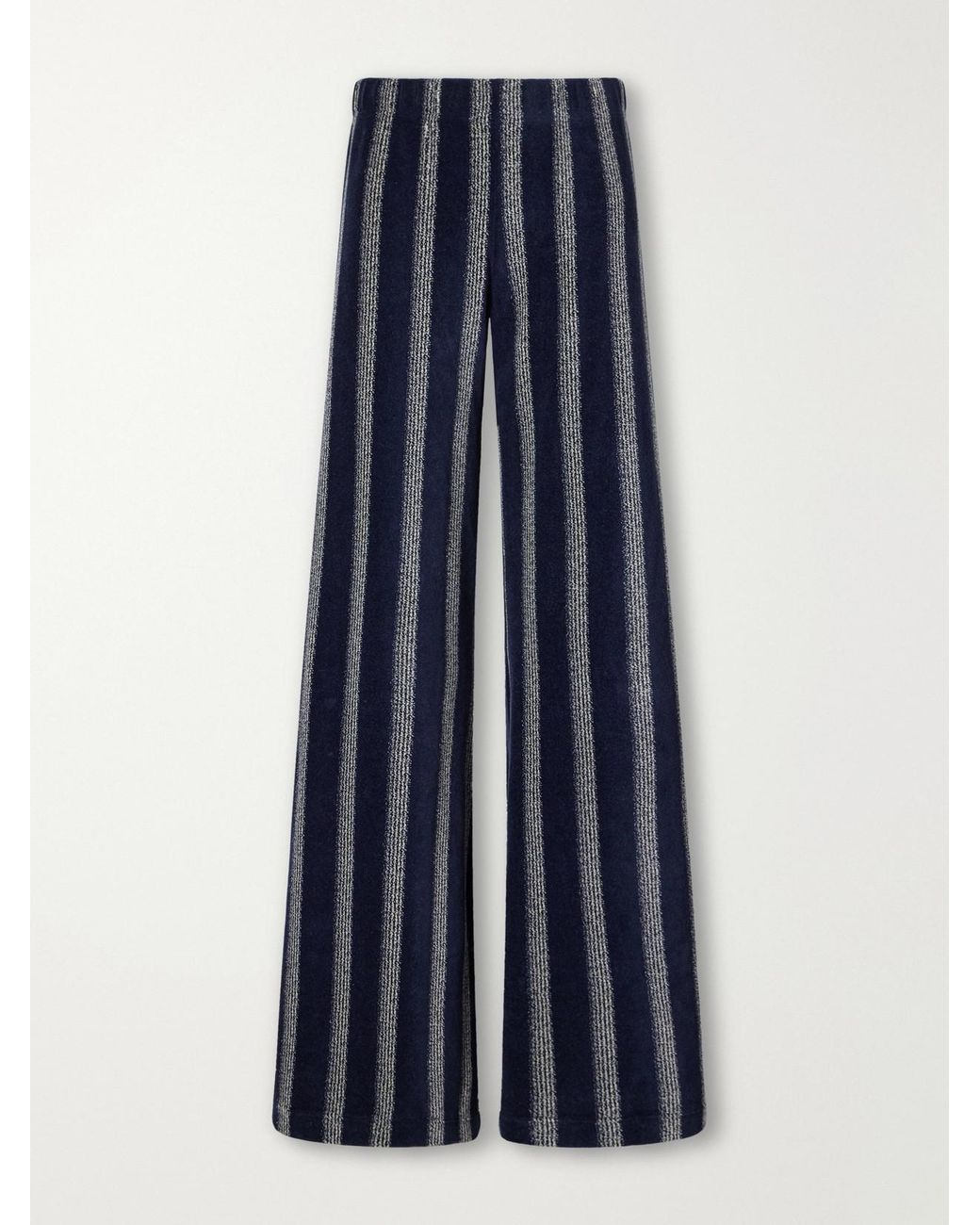 Suzie Kondi Blue Lito Striped Velour Flared Pants