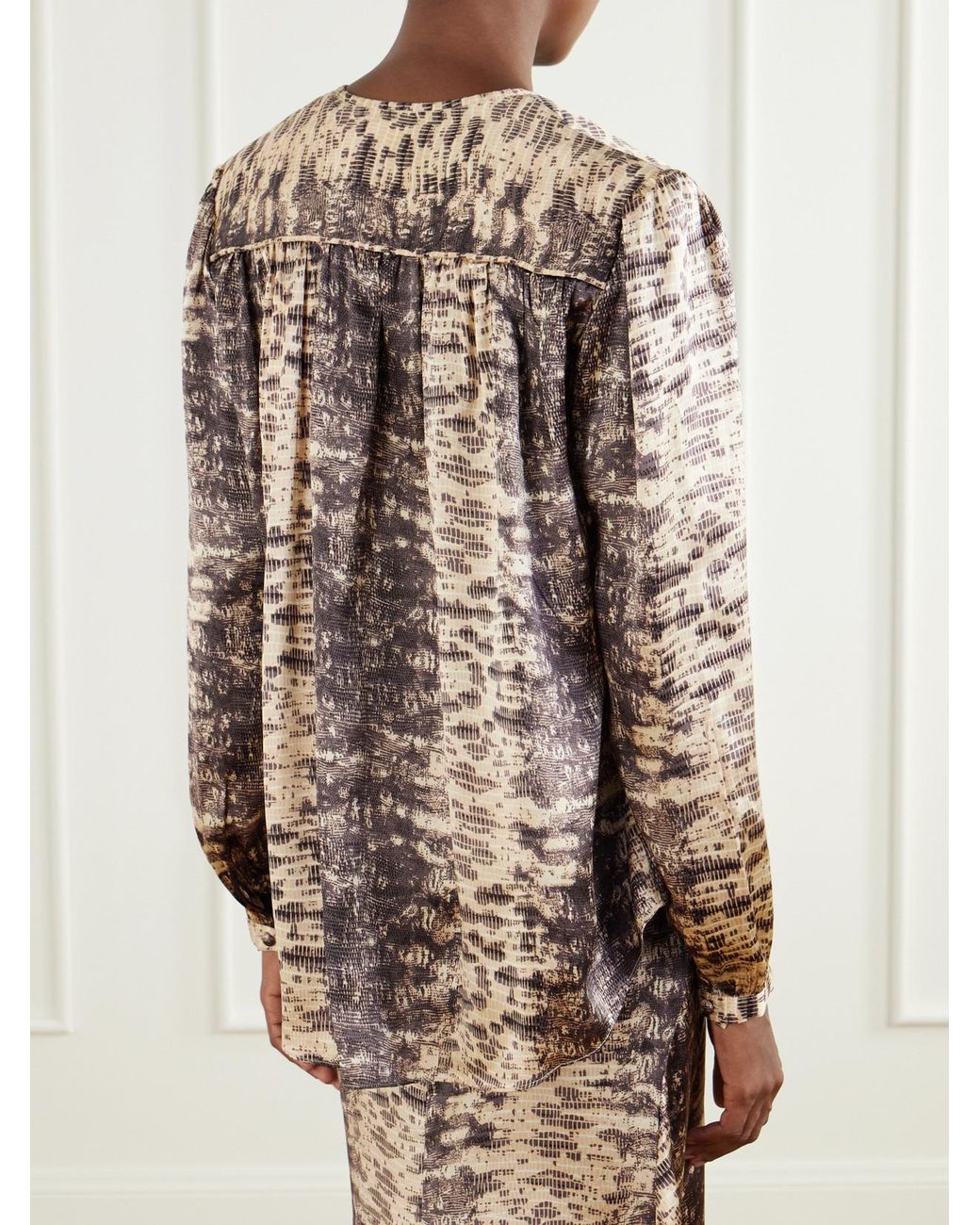 Isabel Marant Brown Laraya Printed Silk Blouse