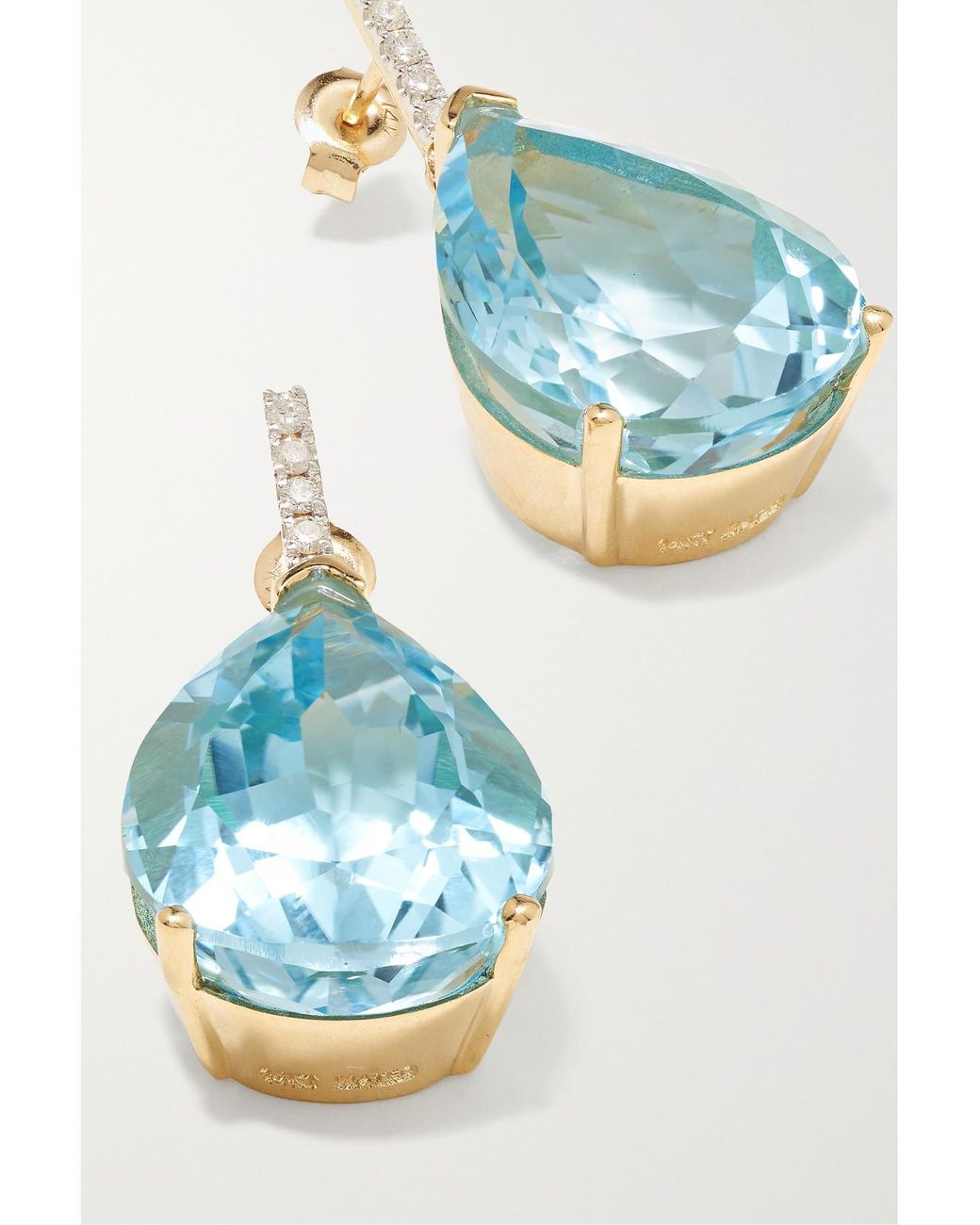 Mateo Blue 14-Karat, Topaz And Diamond Earrings