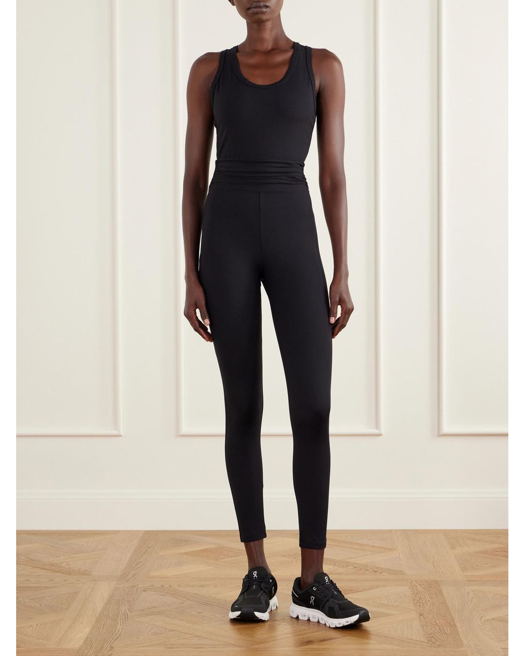 Eres Blue Nellie Ribbed Gathered Stretch-Jersey Jumpsuit
