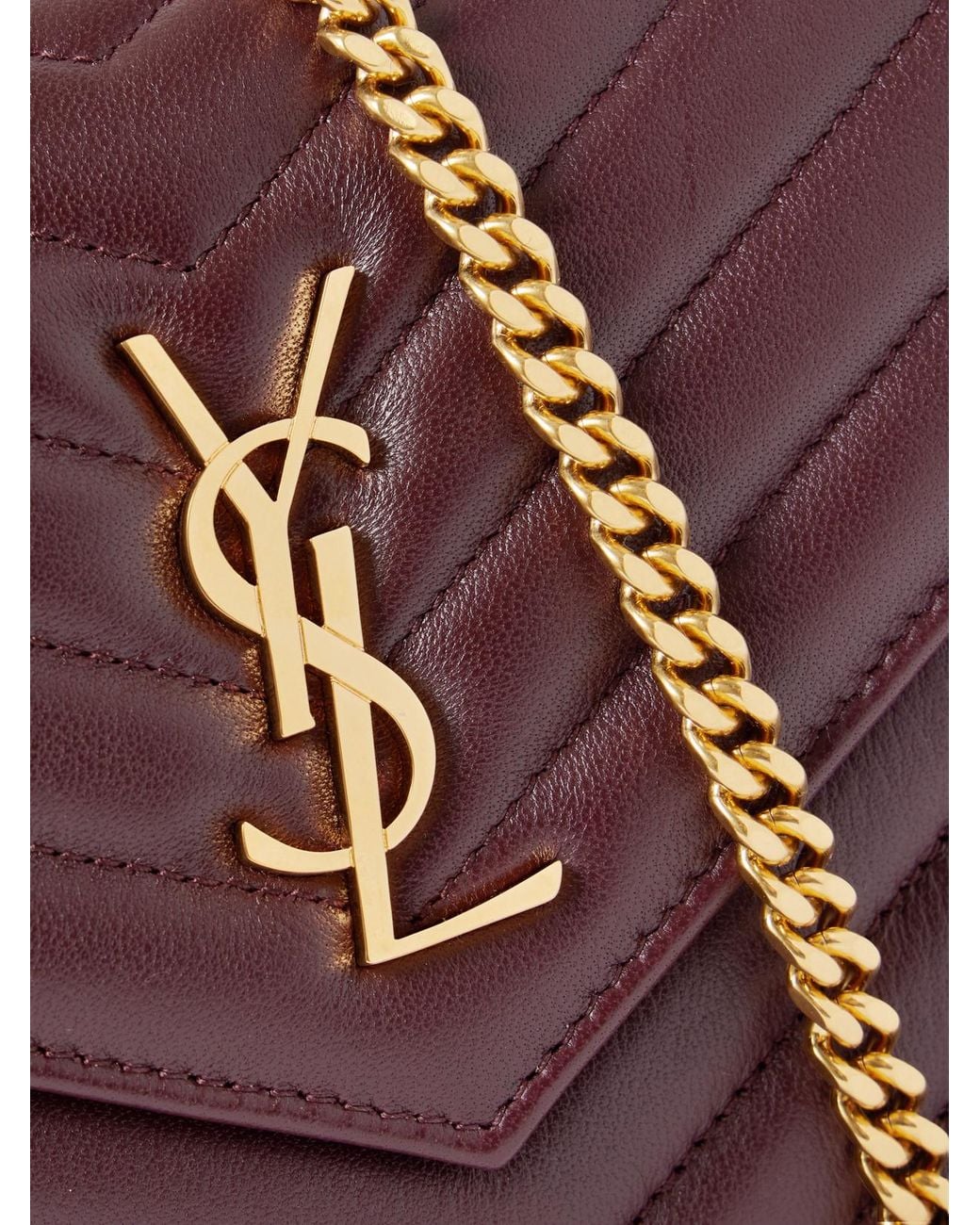 Saint Laurent Purple Cassandre Matelassé Leather Shoulder Bag