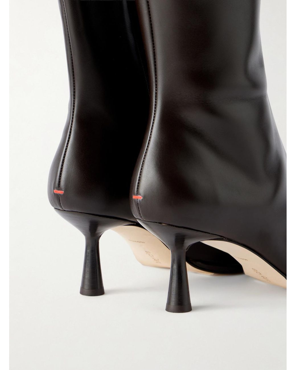 Aeyde Black Catherine 65 Leather Knee Boots