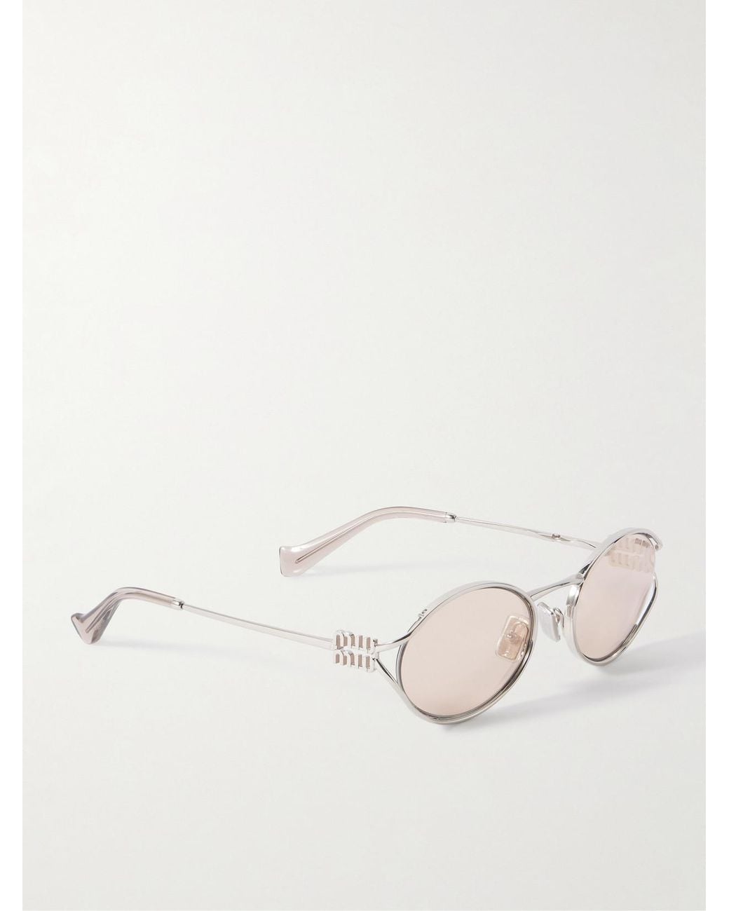 Miu Miu Natural Oval-Frame-Tone Sunglasses