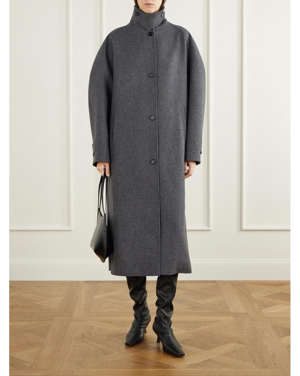 Jil Sander Gray Wool-Blend Coat