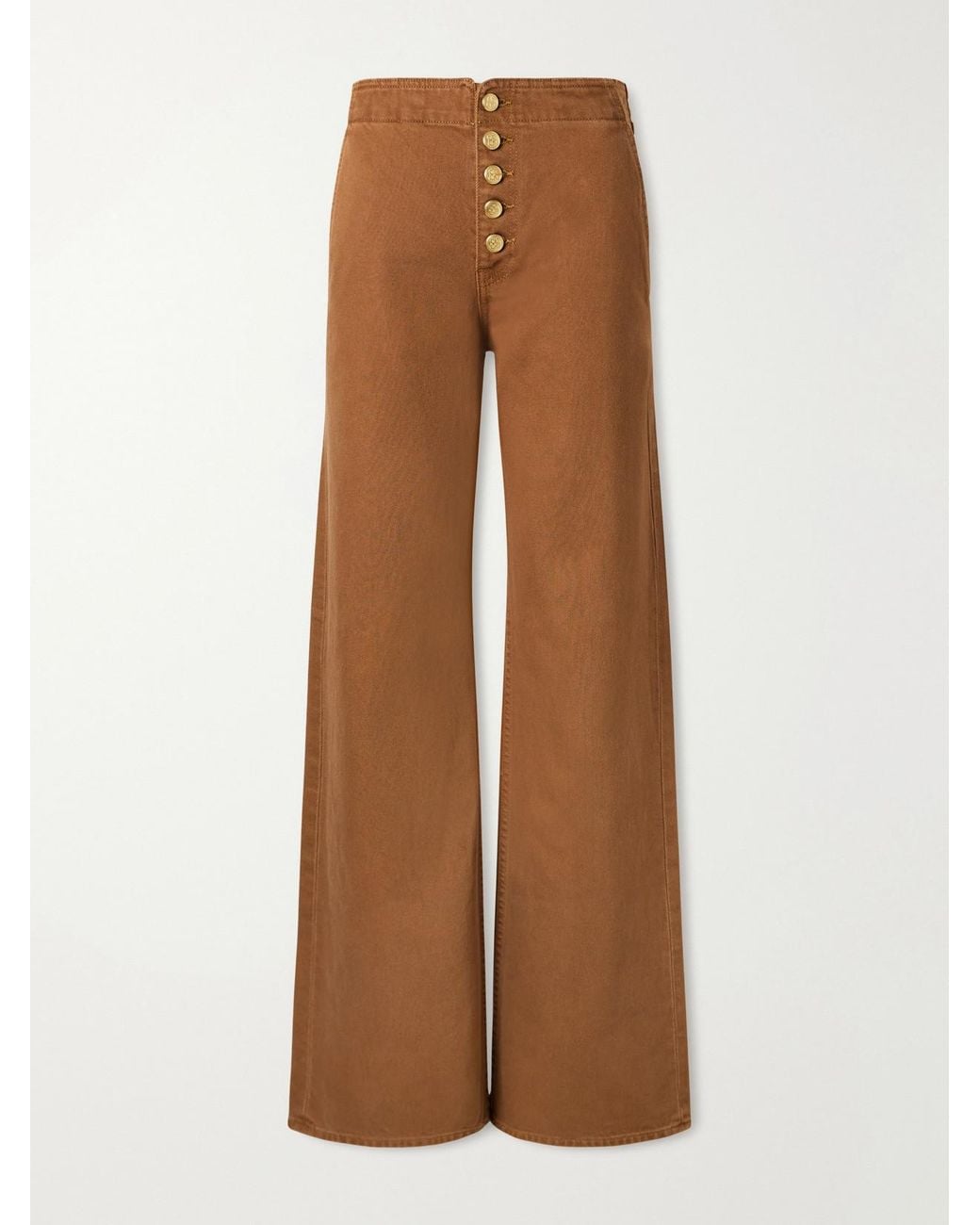 Ulla Johnson Brown The Jasmine Belted Low-Rise Wide-Leg Jeans