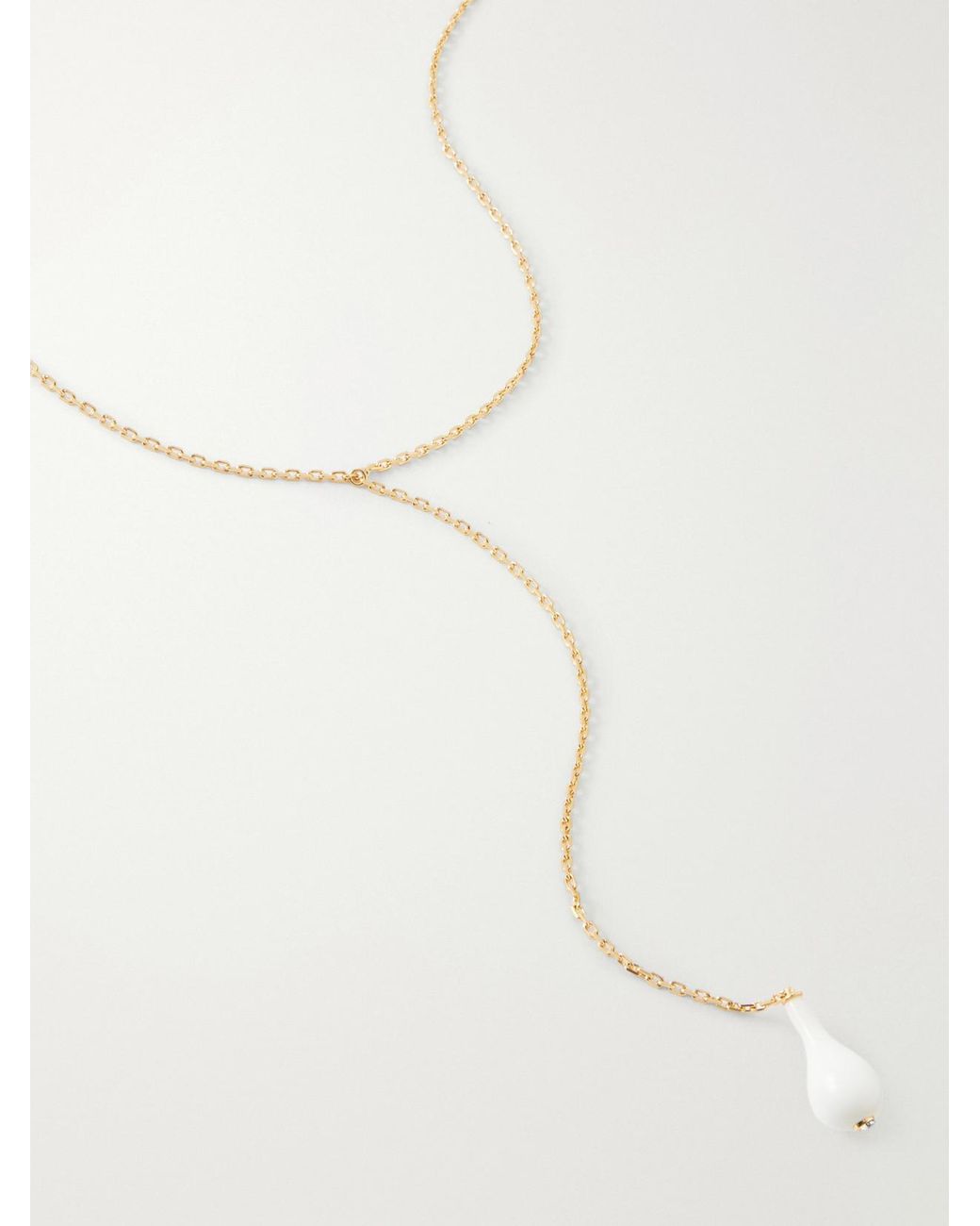 Totême  White Drop Crystal-Embellished-Plated Necklace