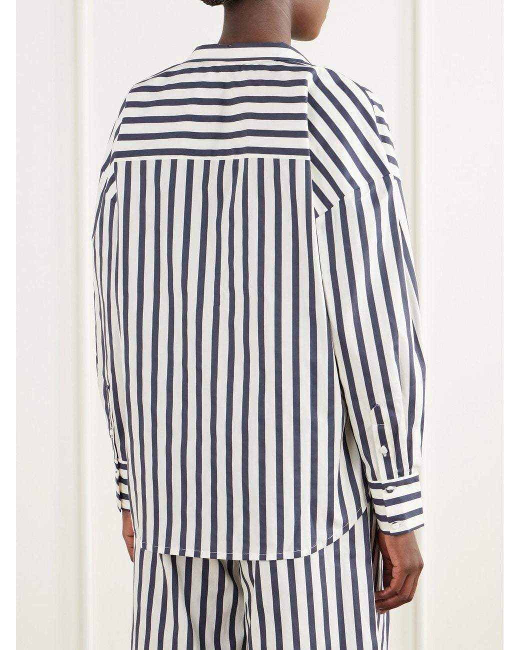 ANDRES OTALORA Black Un Tej Striped Cotton-Poplin Shirt
