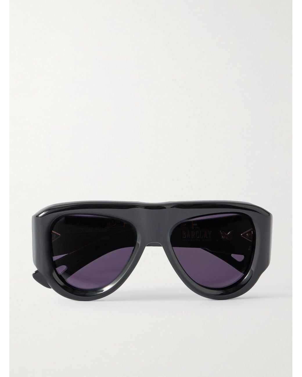 Jacques Marie Mage Black Barclay Aviator-Style Acetate Sunglasses