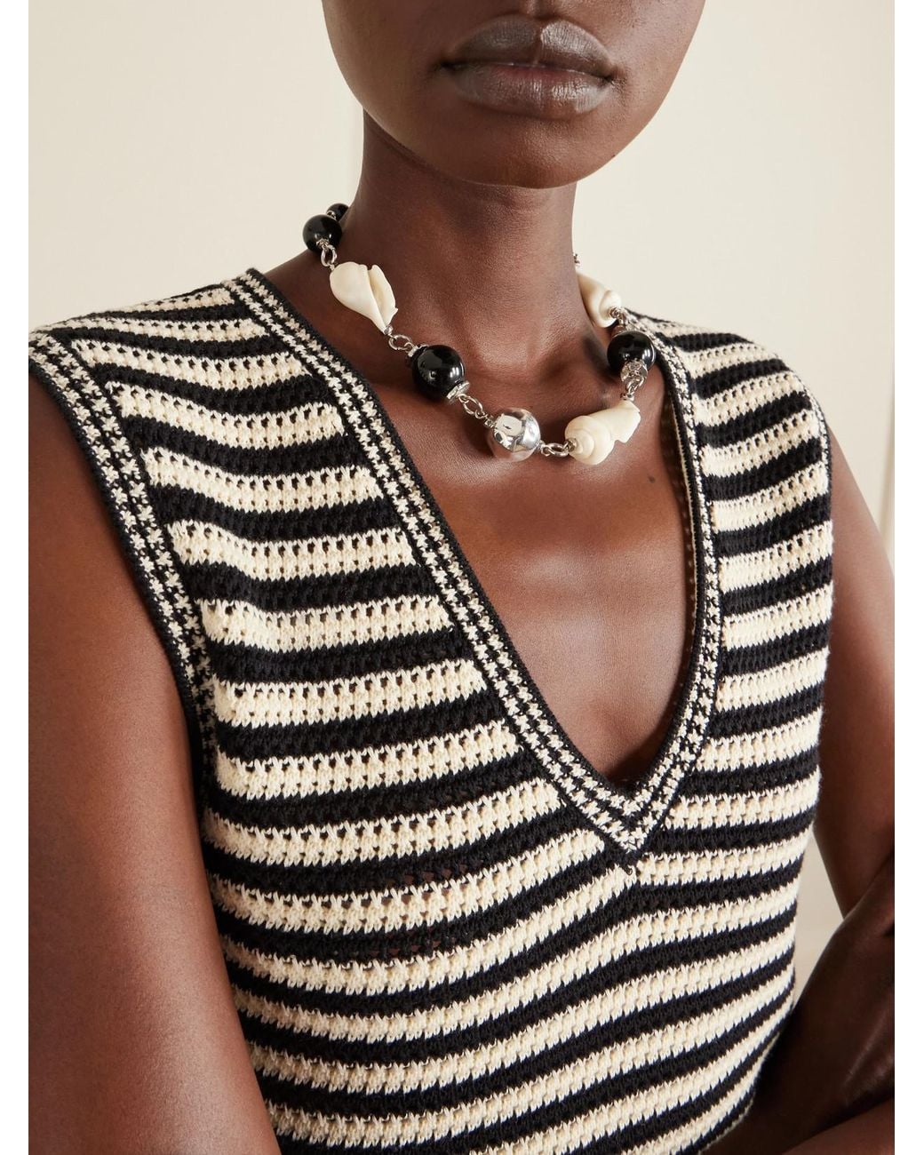 Tohum Design Natural Samsara-Plated, Seashell And Ceramic Necklace