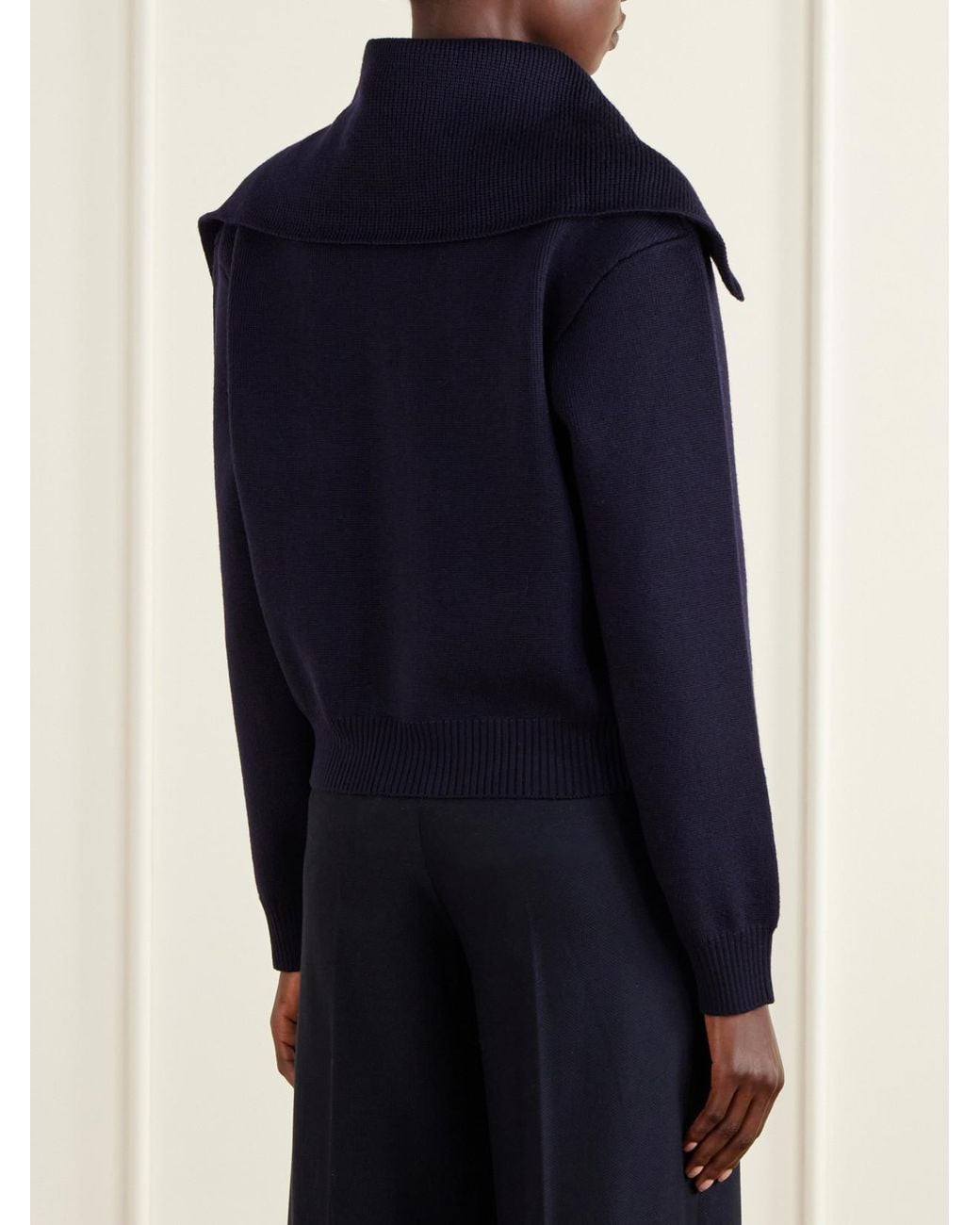 Rohe Blue Wool-Blend Zip-Up Cardigan