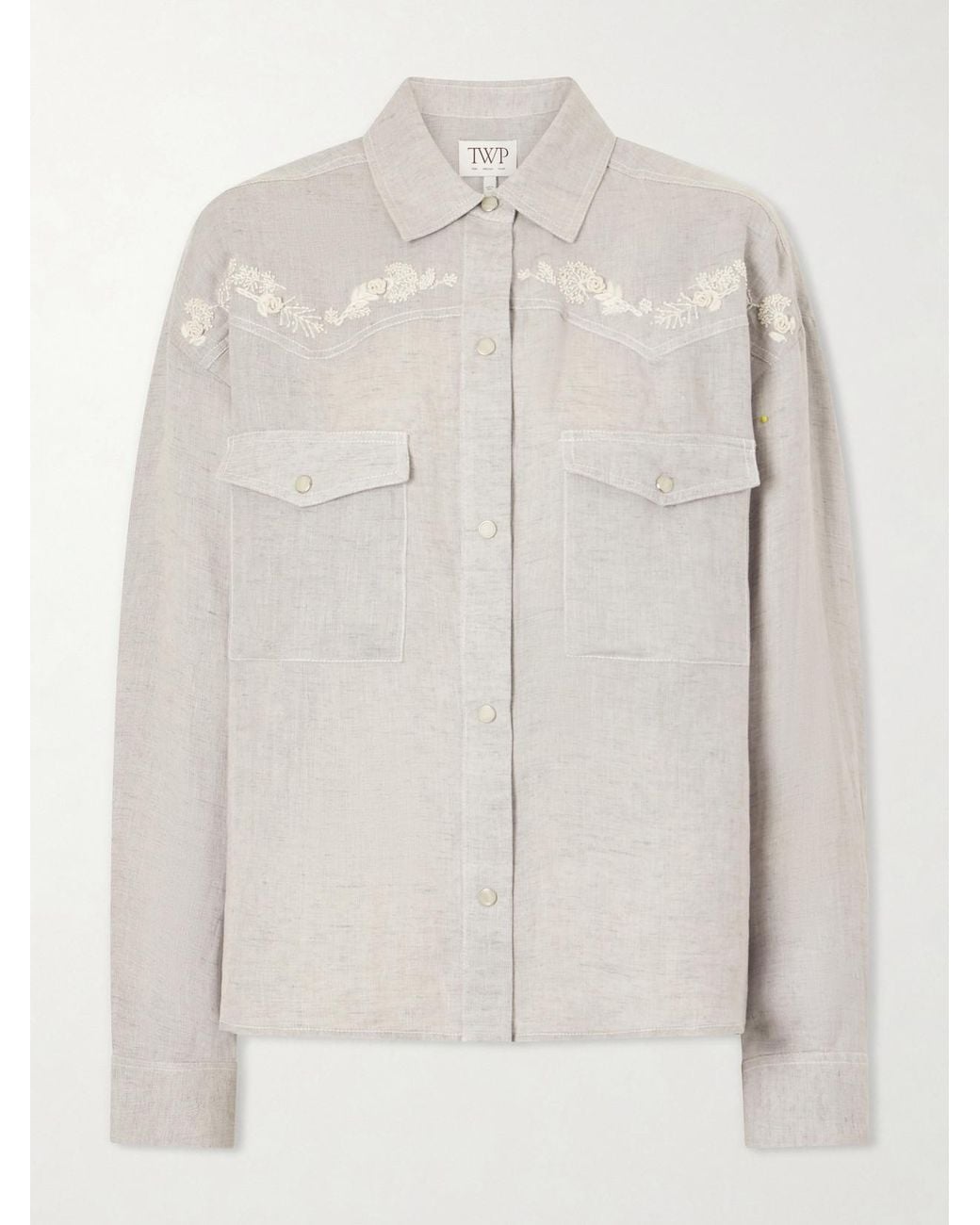 Twp White Carter Shirt With French Knots Shirt