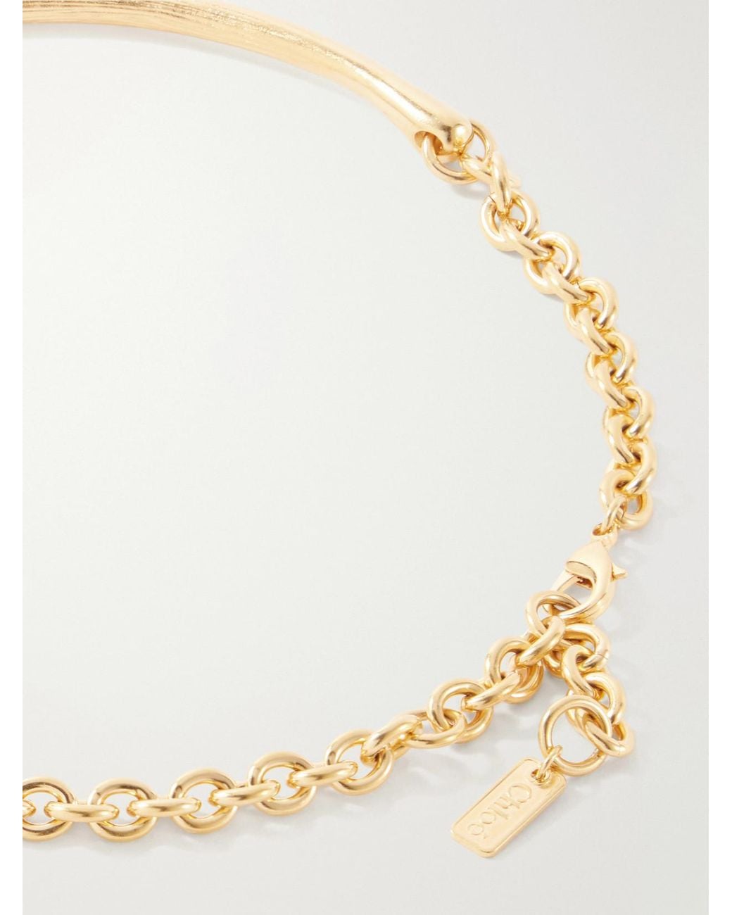 Chloé White Embellished-Tone Necklace