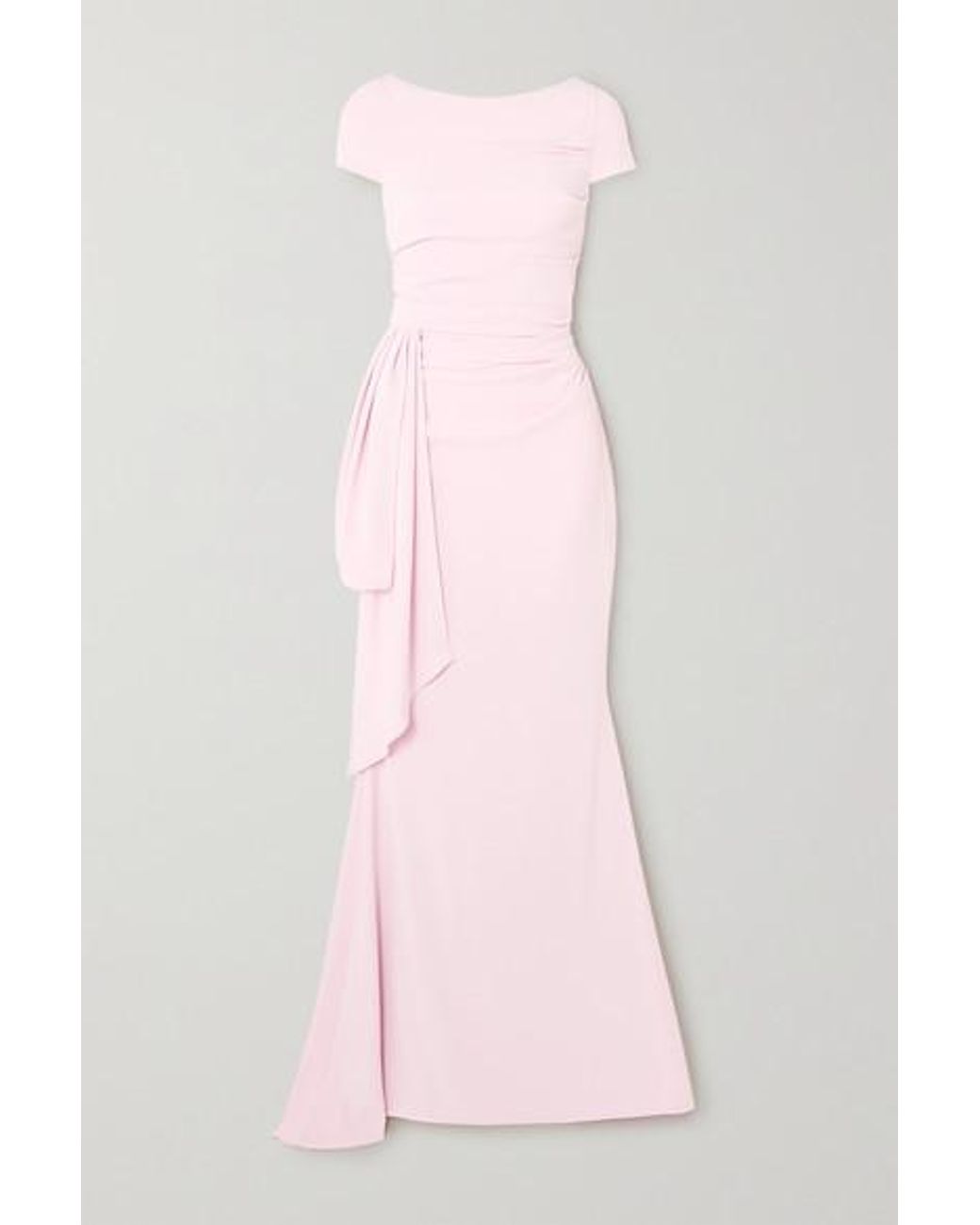 Talbot Runhof Bouvier Ruched Draped Crepe Gown in Pink | Lyst