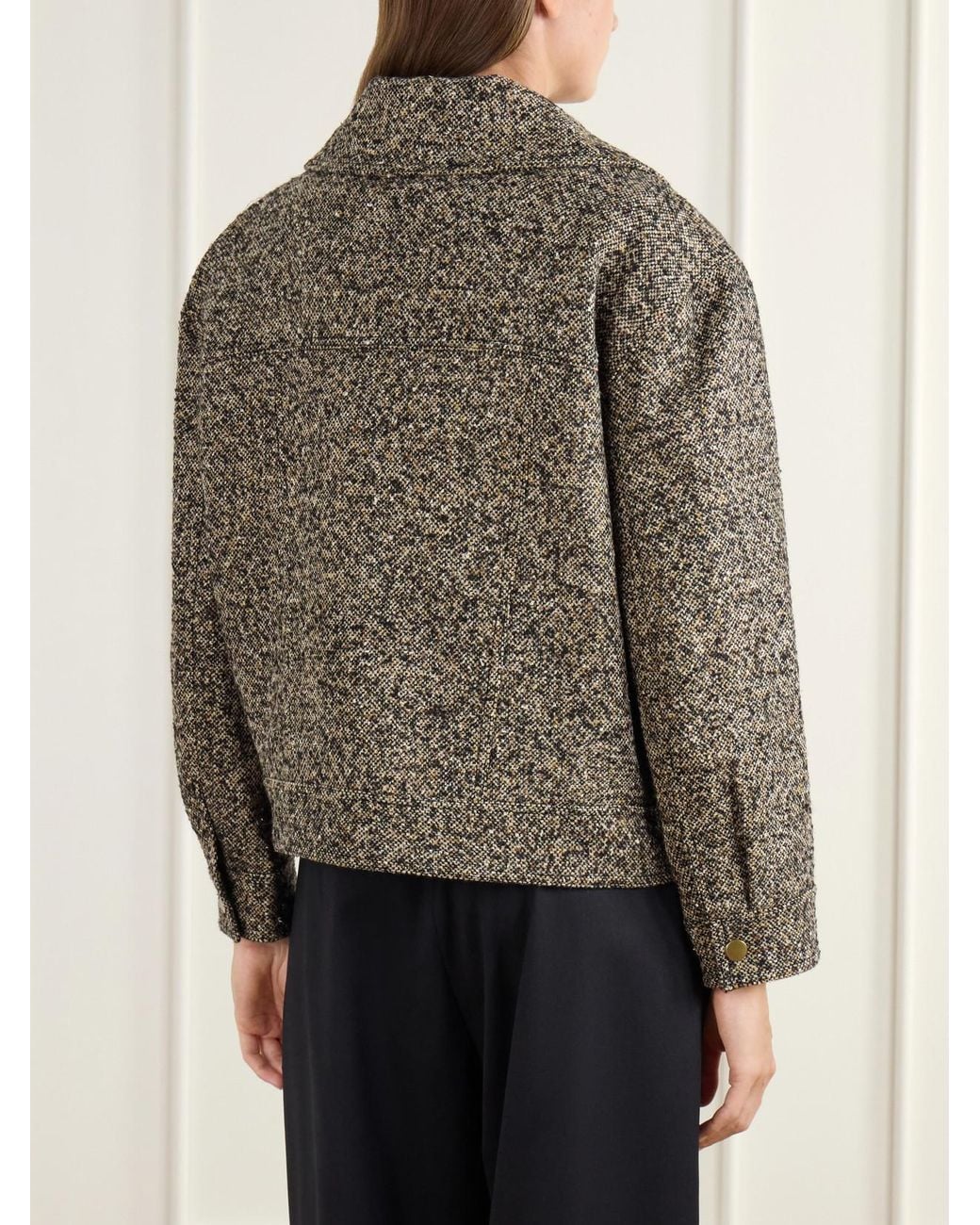 Veronica Beard Natural Silversmith Dickey Padded Tweed Jacket