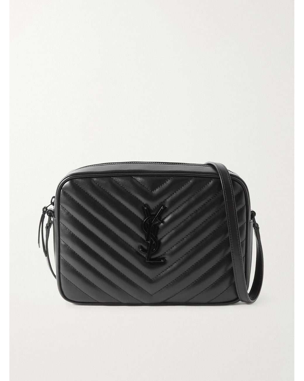 Saint Laurent Black Loulou Medium Matelassé Leather Shoulder Bag