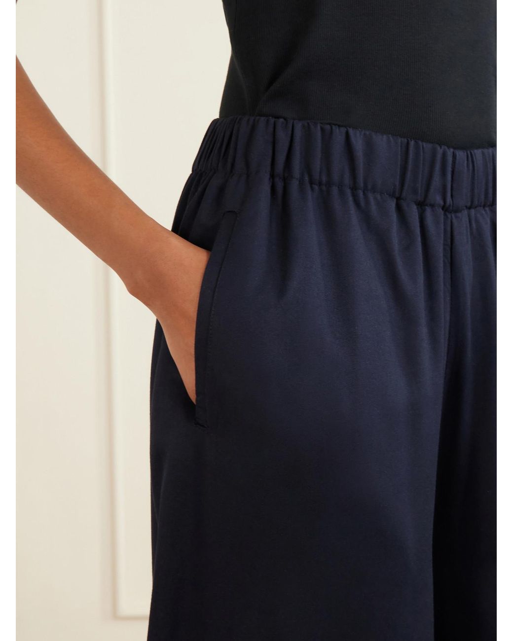Bode Blue Feather Runner Embroidered Cotton-Blend Flared Pants
