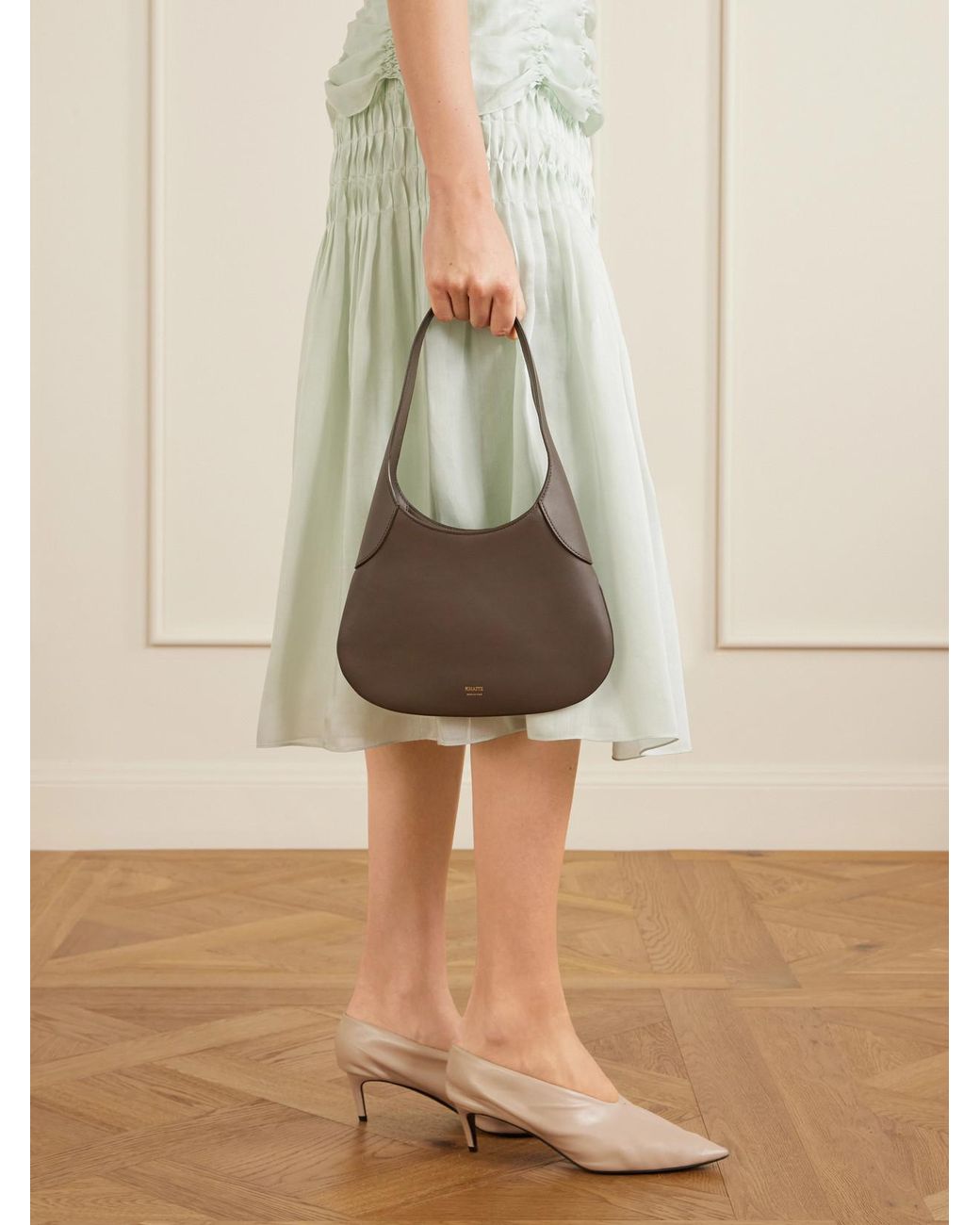 Khaite Natural Joan Small Leather Shoulder Bag