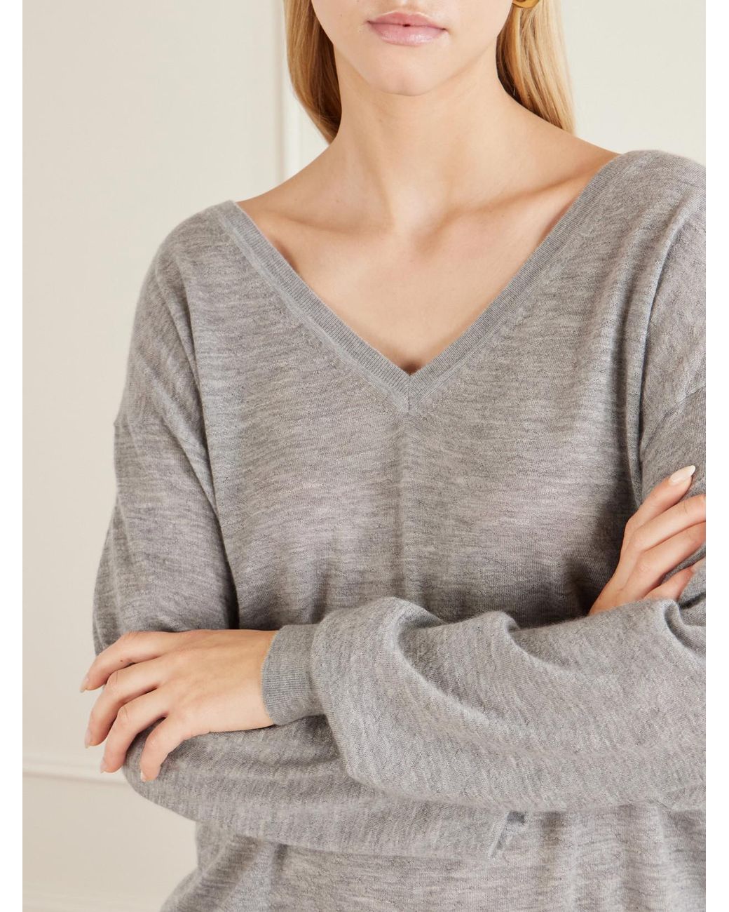 FRAME Gray Cashmere Sweater