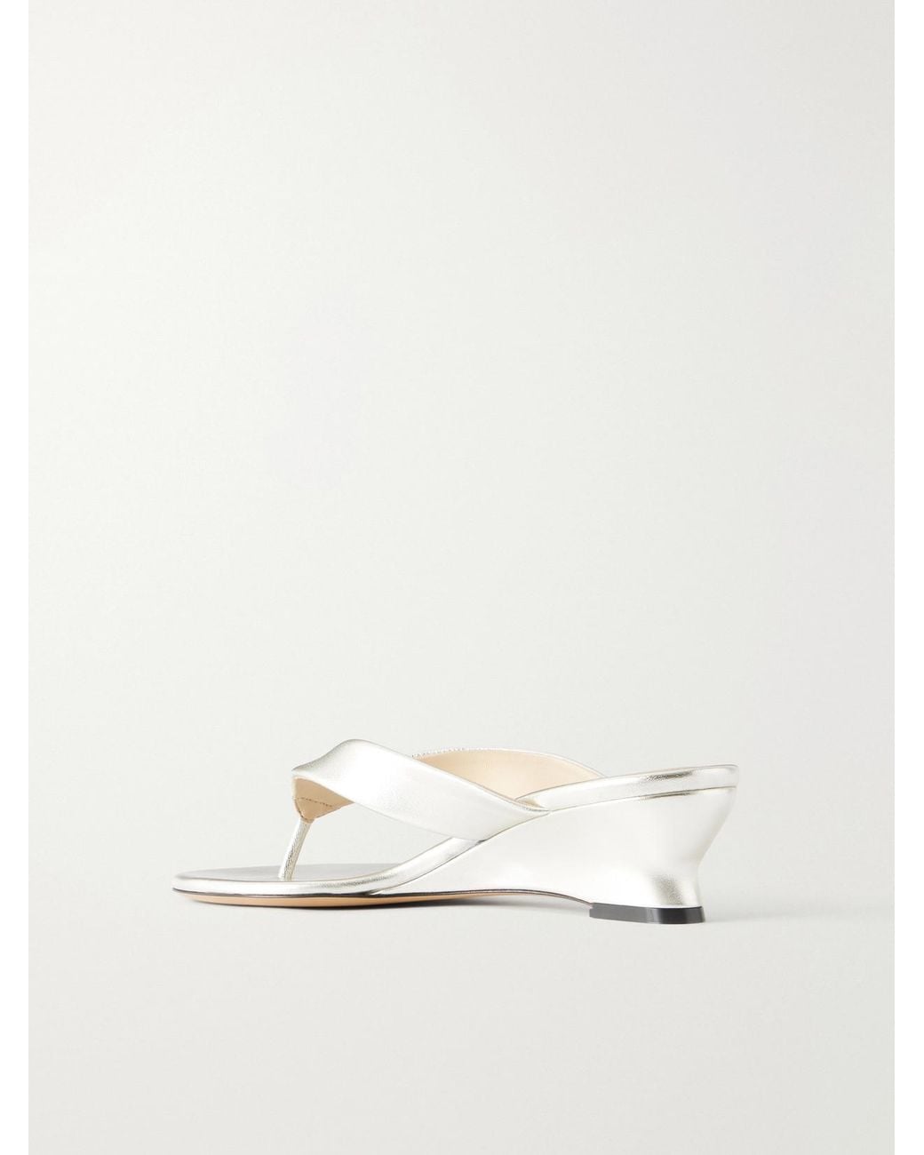 Le Monde Beryl Natural 40 Metallic Leather Wedge Sandals