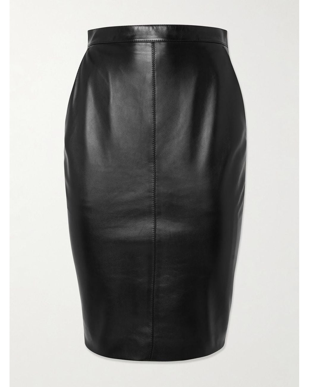 Saint Laurent Black Leather Skirt