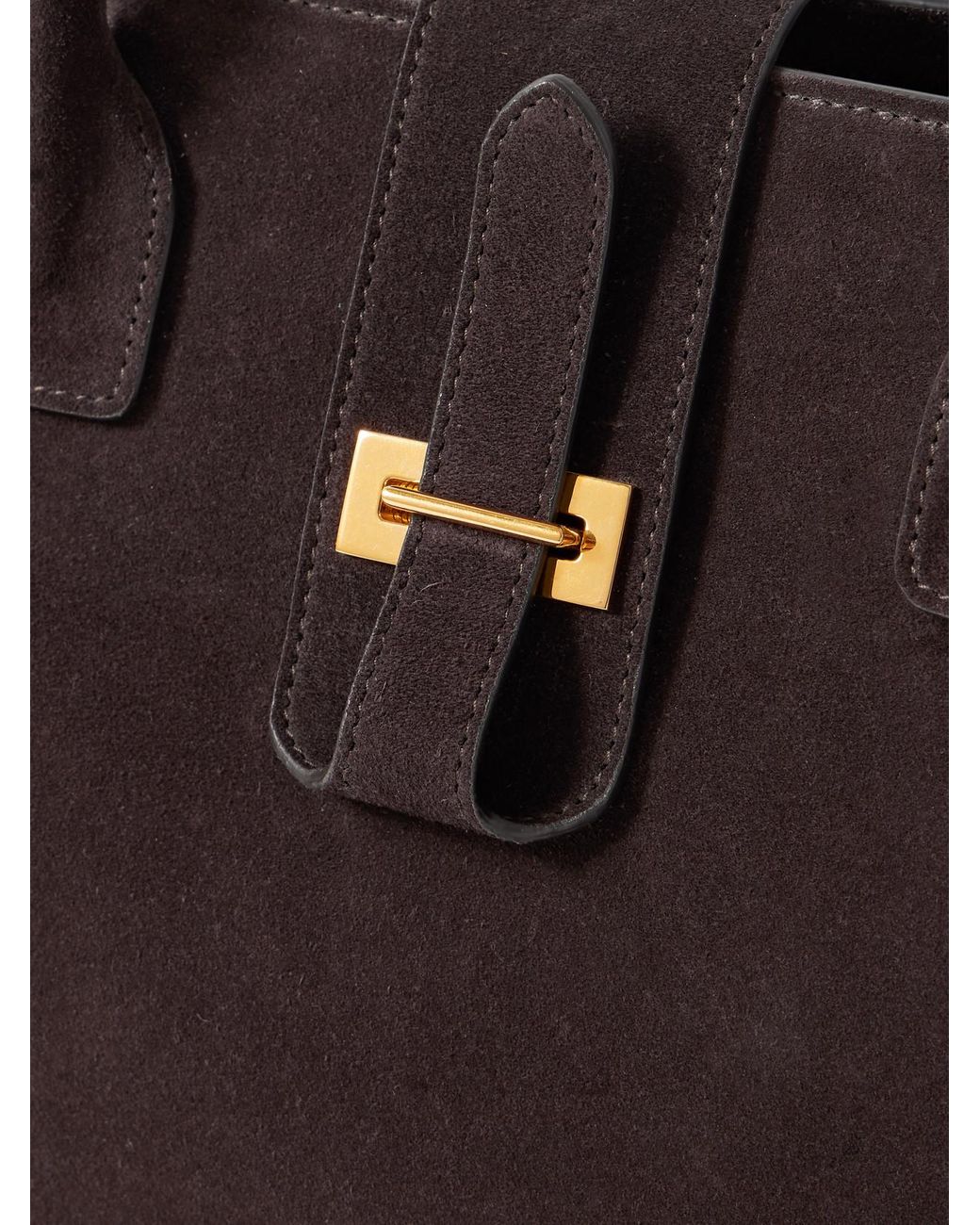 Nili Lotan Black Lou Suede Tote