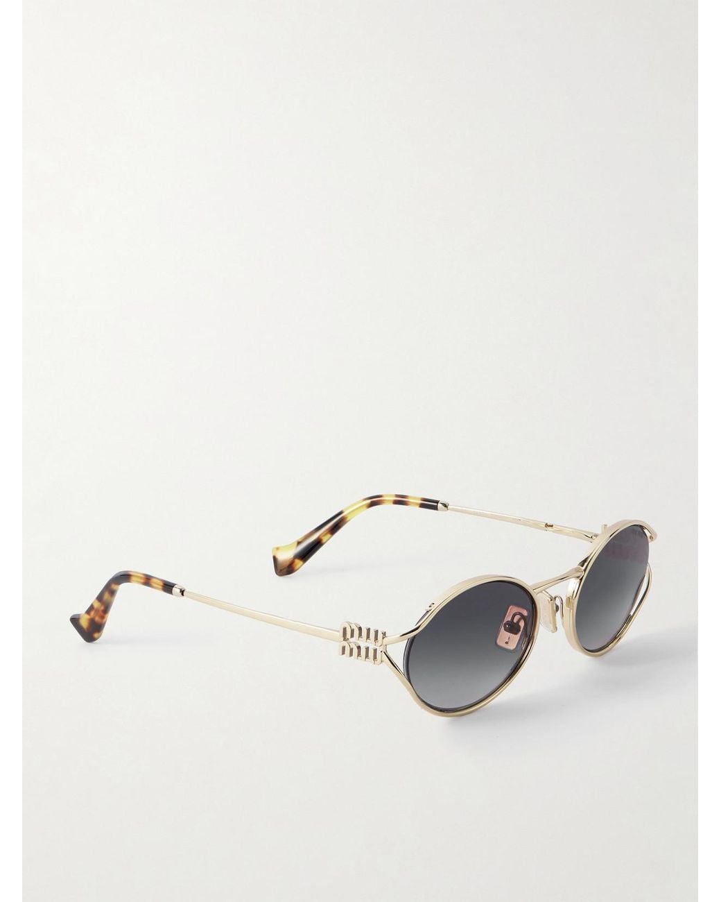 Miu Miu Metallic Oval-Frame-Tone Sunglasses