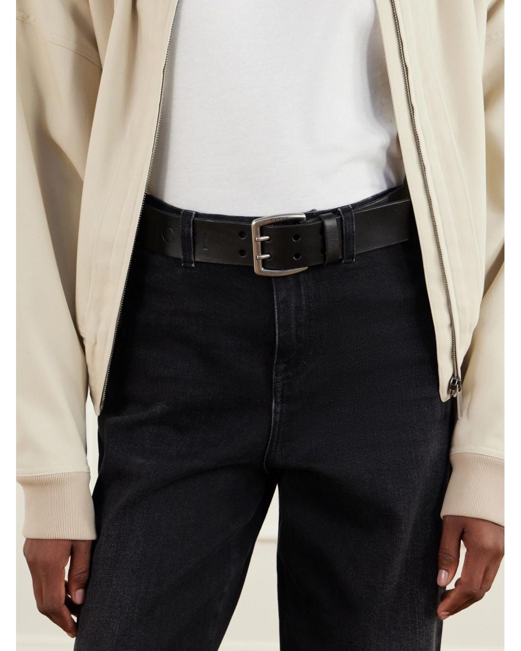 Gucci Black Wide Leather Belt