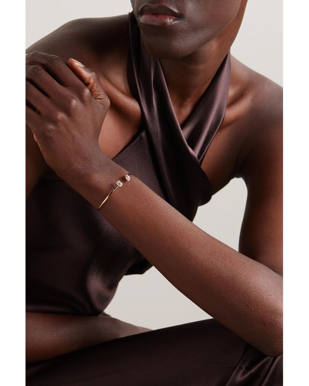 Messika Natural My Twin Toi & Moi 18-Karat Rose Diamond Cuff