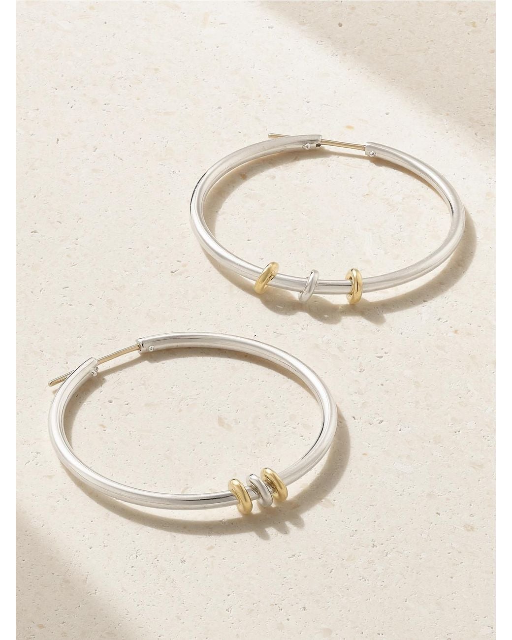 Spinelli Kilcollin Natural Pegasus Sterling And 18-Karat Hoop Earrings