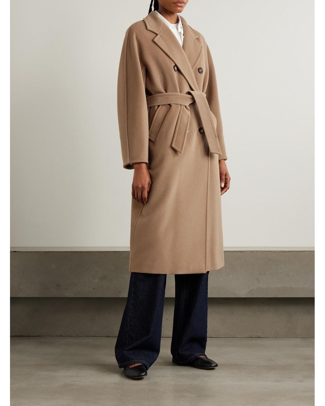 Max Mara Natural Madame 101801 Icon Double-Breasted Wool And Cashmere-Blend Coat