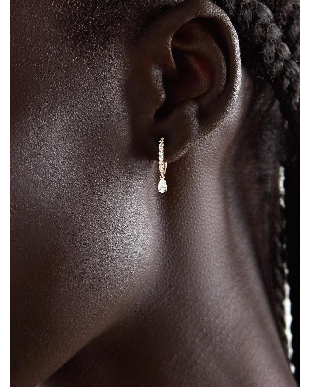 Anita Ko Natural Huggies 18-Karat Rose Diamond Single Hoop Earring