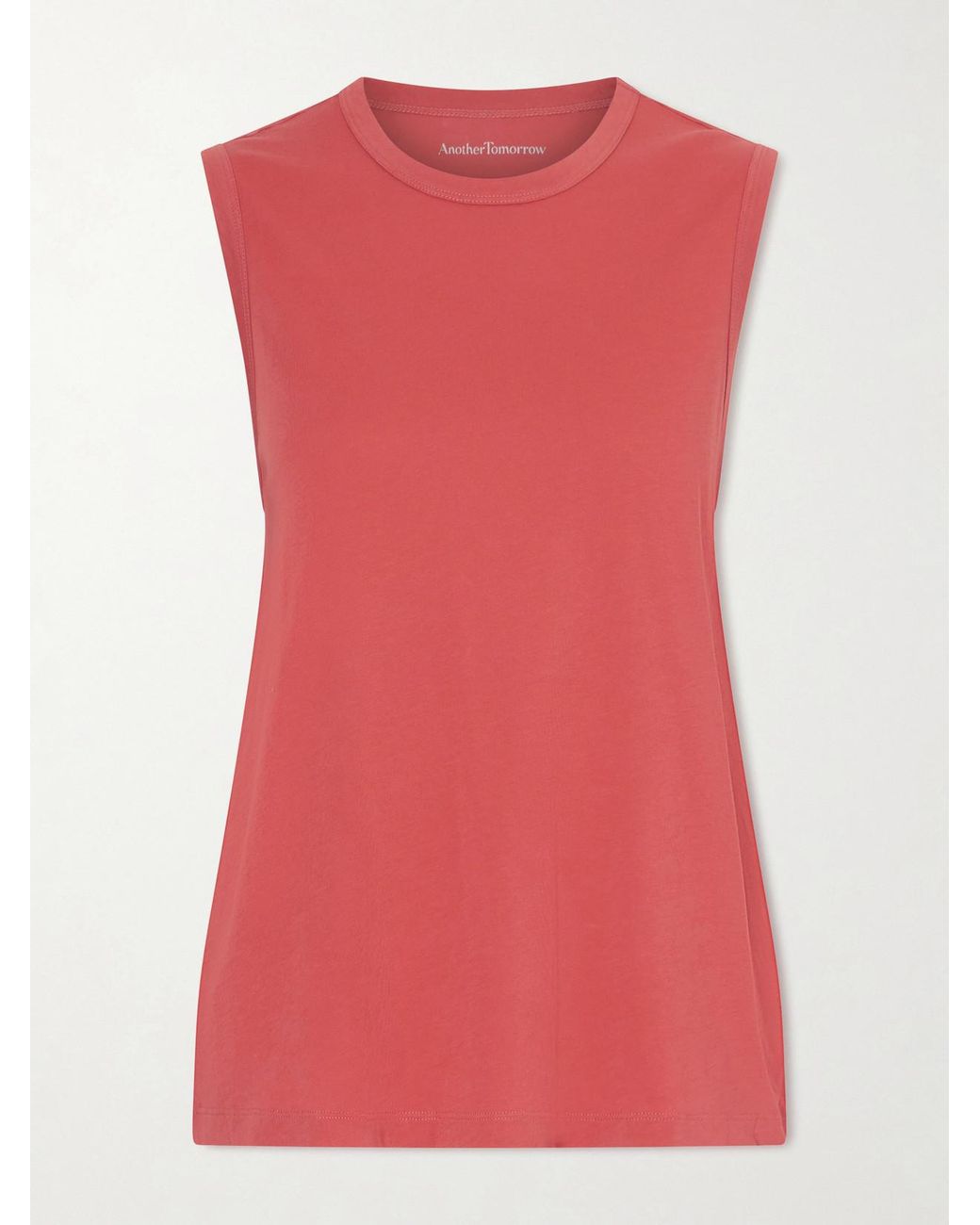 Another Tomorrow Pink Organic Cotton-Jersey Tank