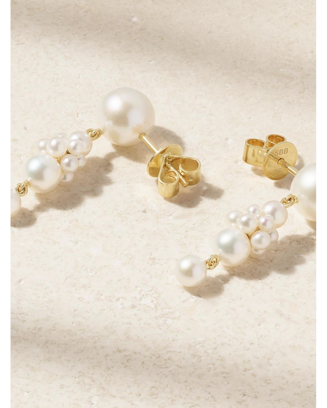 Sophie Bille Brahe Natural Petite Tulip 14-Karat Pearl Earrings