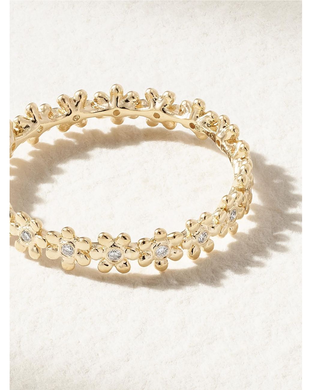 Sydney Evan Natural Tiny Daisy Eternity 14-Karat Diamond Ring