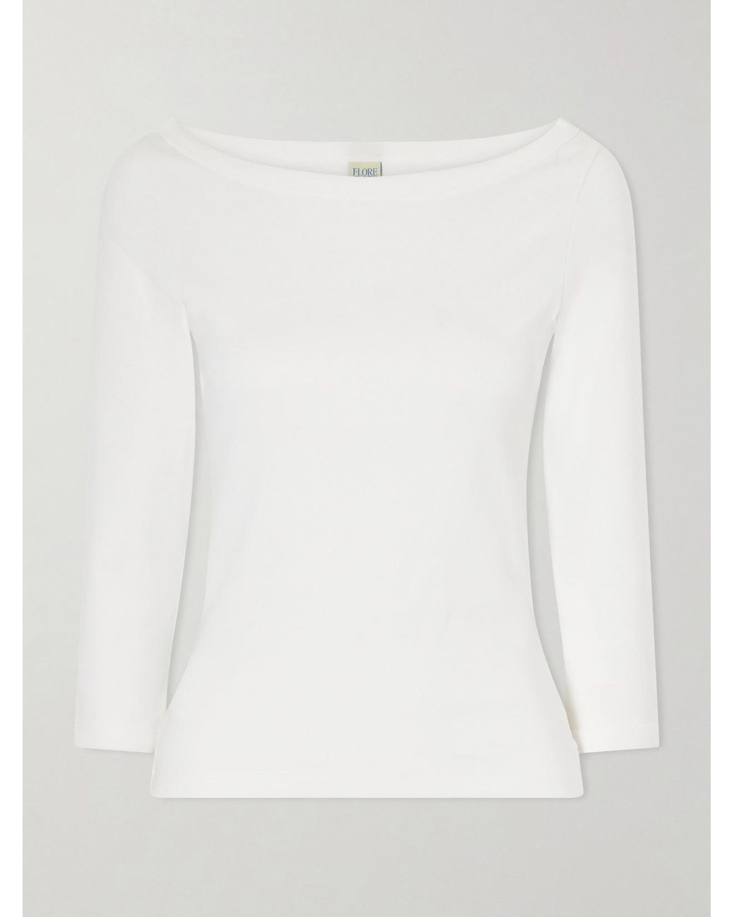 Flore Flore White Steffi Ribbed Organic Cotton-Jersey T-Shirt