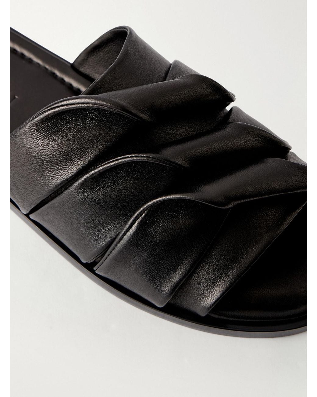 J.W. Anderson Black Coil Leather Slides