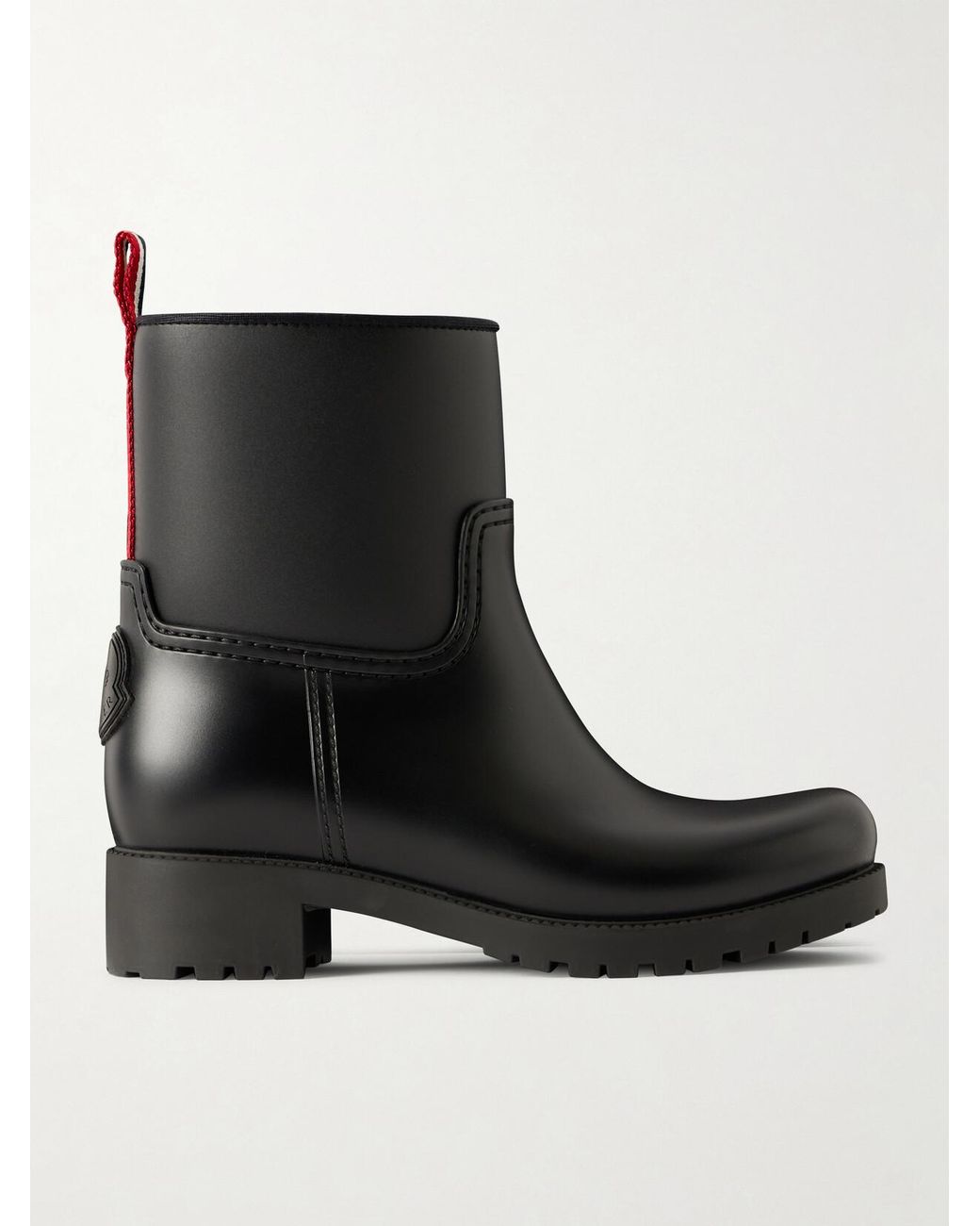 Moncler Black Ginette Grosgrain-Trimmed Rubber Rain Boots